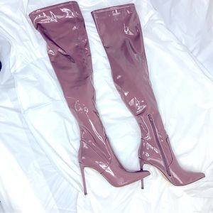 (NWOT) Steve Madden Patent, Viktory, Mauve, Over The Knee Boots: Size 7M